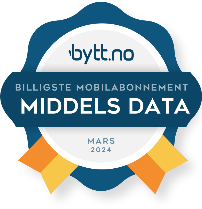 Billigste mobilabonnement med middels data i mars 2024